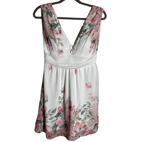 Garden Wanderings White Floral Print Sleeveless Mini Dress Size Small - Picture 4 of 7